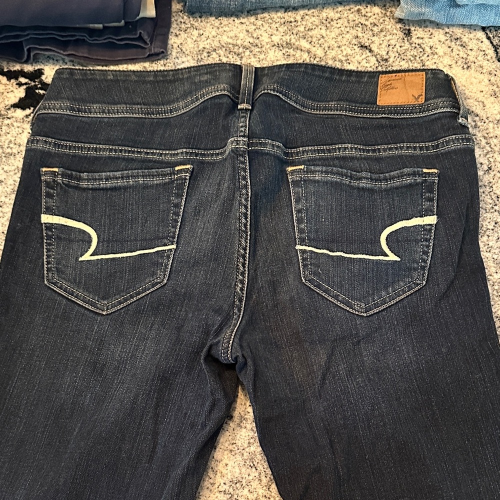 Y2K American Eagle- Original Boot Cut- Stretch- Dark Blue Women's Jeans - Picture 4 of 8